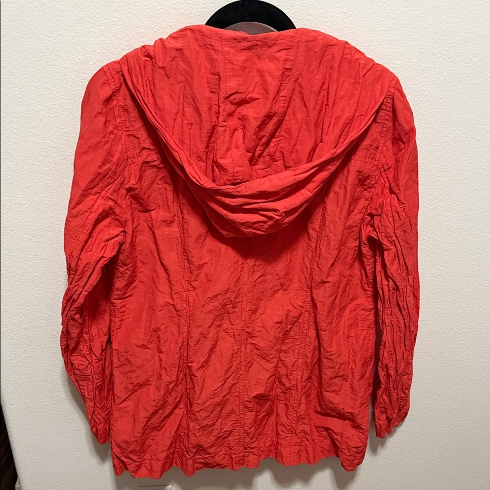 Eileen Fisher Women's Bold Red Cotton Steel Lory Jacket - Picture 6 of 9